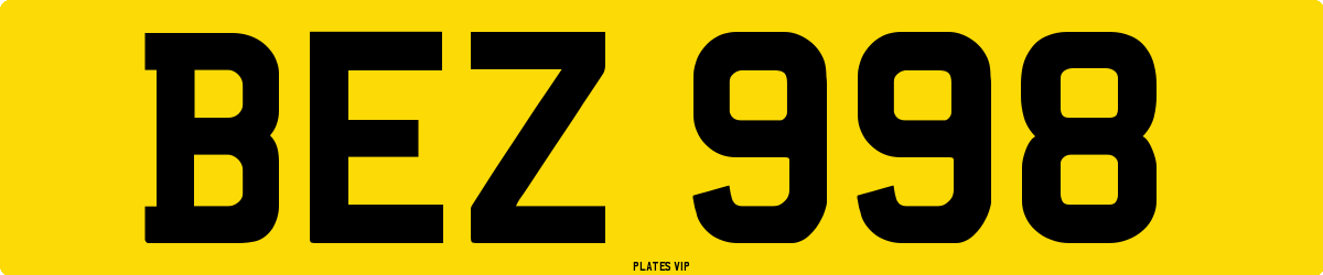BEZ 998 Number Plate