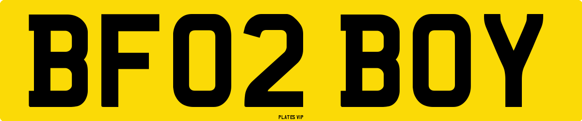 BF02 BOY Number Plate