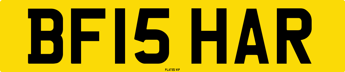 BF15 HAR Number Plate
