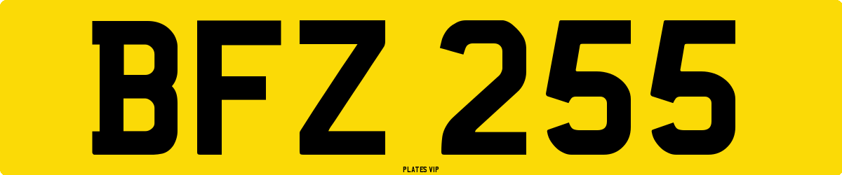BFZ 255 Number Plate