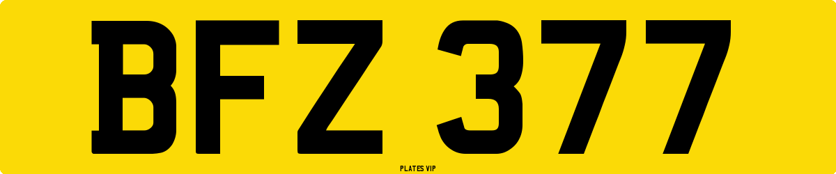 BFZ 377 Number Plate