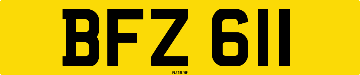 BFZ 611 Number Plate
