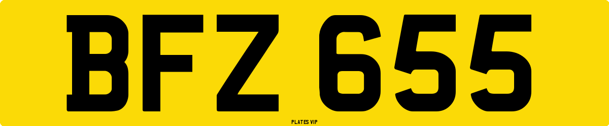 BFZ 655 Number Plate