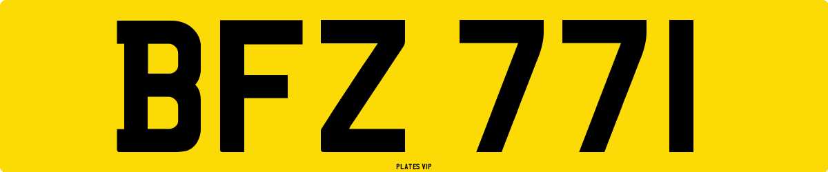 BFZ 771 Number Plate