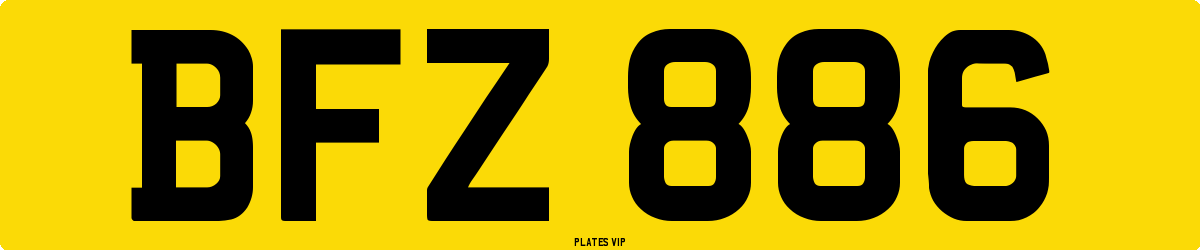 BFZ 886 Number Plate