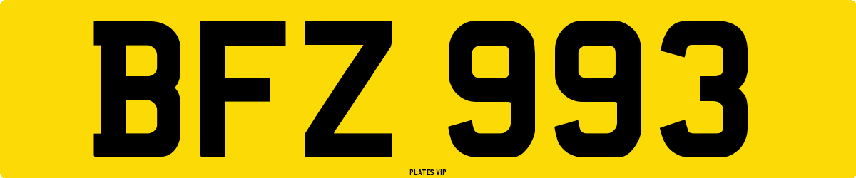 BFZ 993 Number Plate
