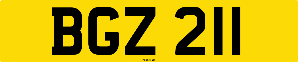 BGZ 211 Number Plate