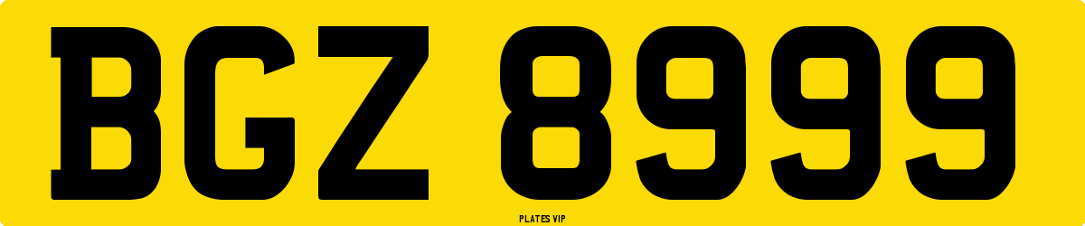 BGZ 8999 Number Plate