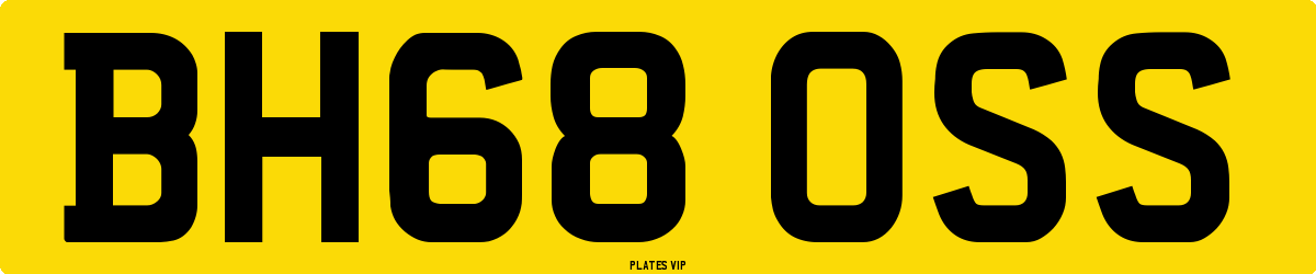 BH68 OSS Number Plate
