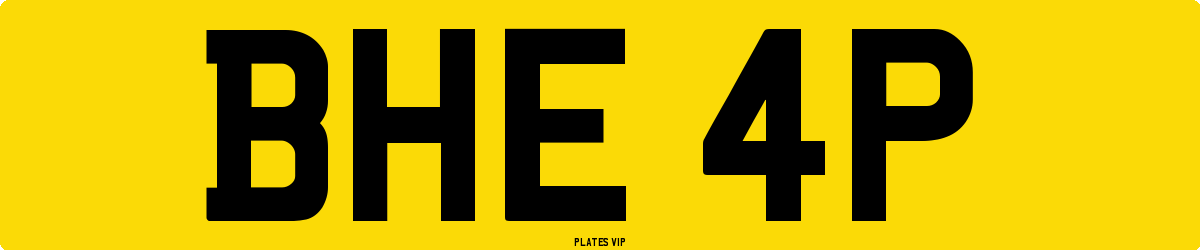 BHE 4P Number Plate