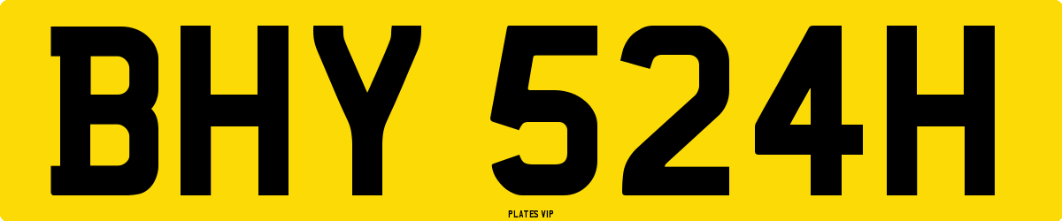 BHY 524H Number Plate