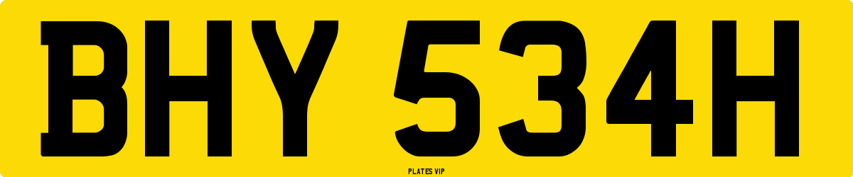 BHY 534H Number Plate