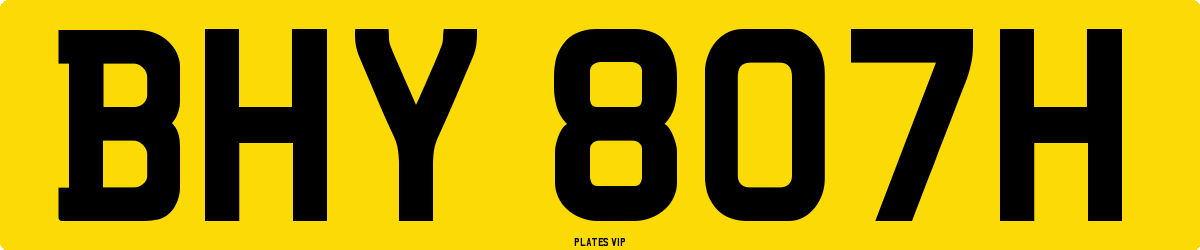 BHY 807H Number Plate