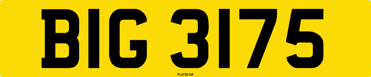 BIG 3175 Number Plate