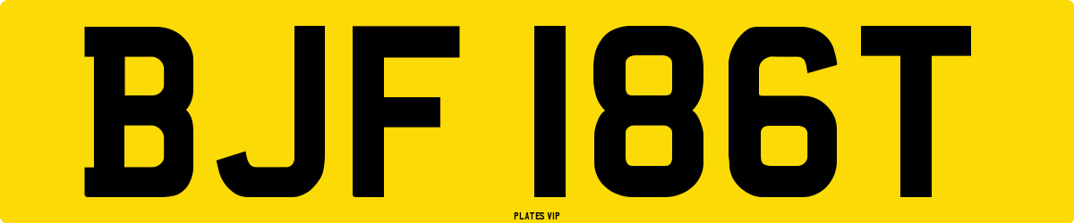 BJF 186T Number Plate
