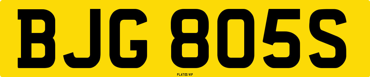 BJG 805S Number Plate