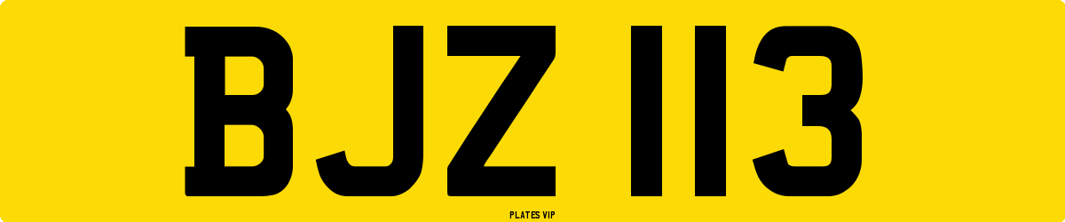 BJZ 113 Number Plate