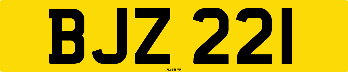 BJZ 221 Number Plate