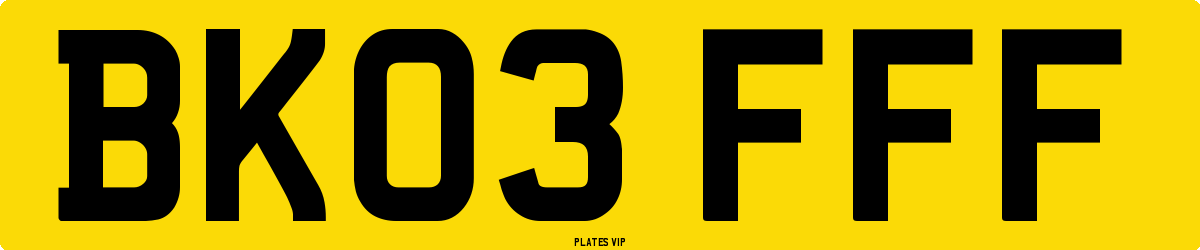 BK03 FFF Number Plate