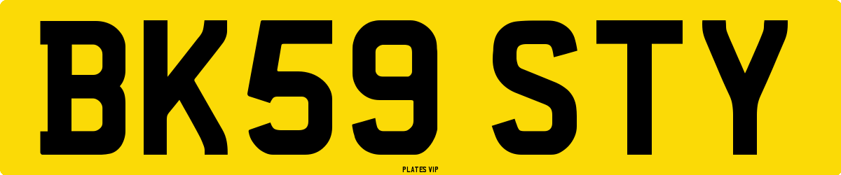 BK59 STY Number Plate