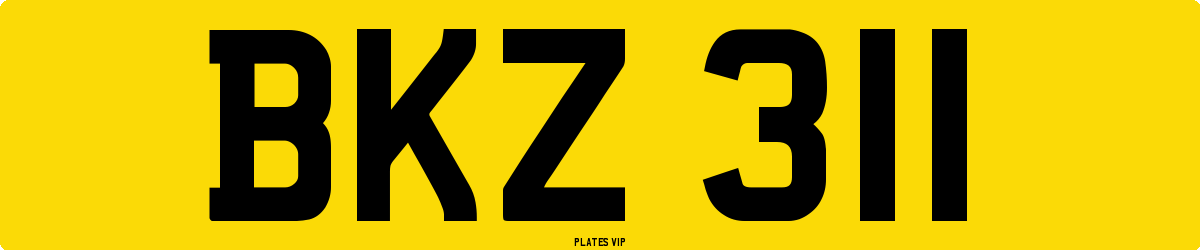 BKZ 311 Number Plate