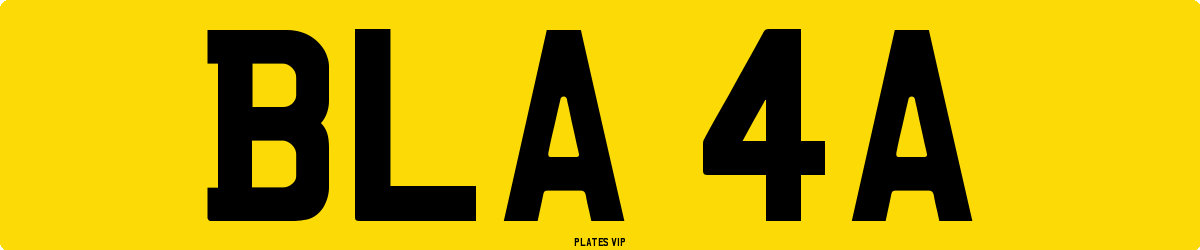 BLA 4A Number Plate