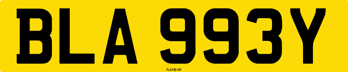 BLA 993Y Number Plate