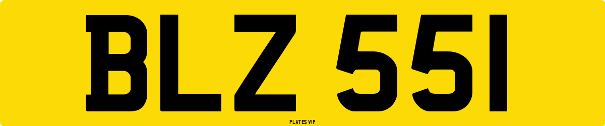 BLZ 551 Number Plate