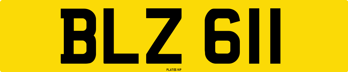BLZ 611 Number Plate