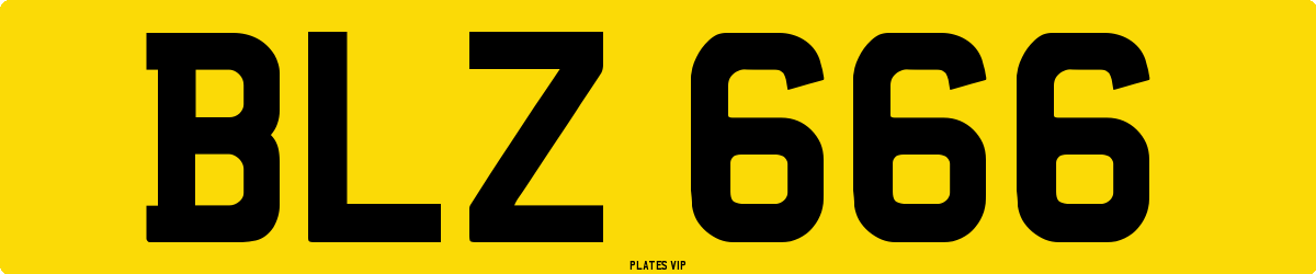 BLZ 666 Number Plate