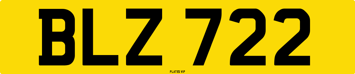 BLZ 722 Number Plate