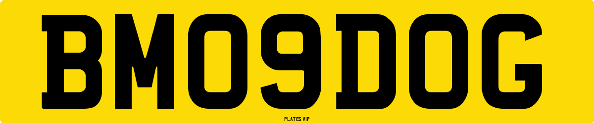 BM 09 DOG Number Plate