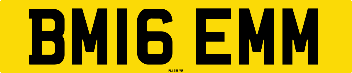 BM16 EMM Number Plate