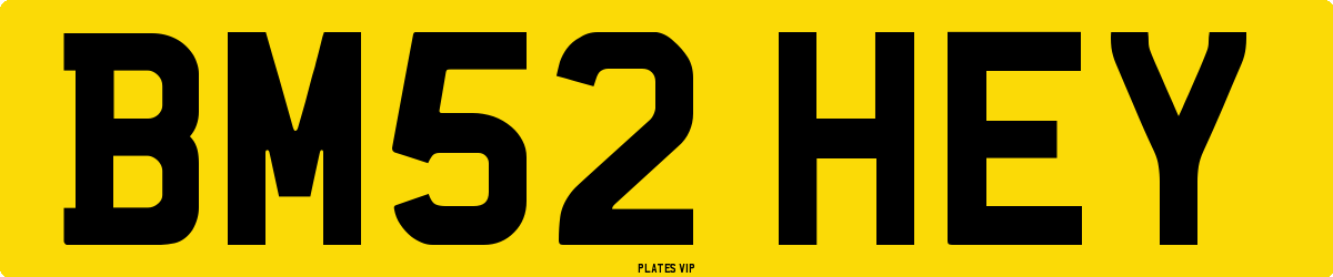 BM52 HEY Number Plate