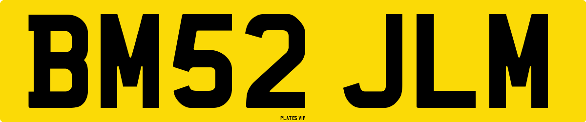 BM52 JLM Number Plate