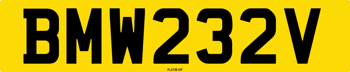BMW 232 V Number Plate
