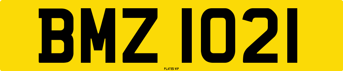 BMZ 1021 Number Plate