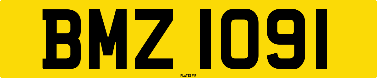 BMZ 1091 Number Plate