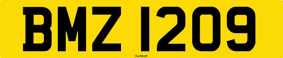BMZ 1209 Number Plate
