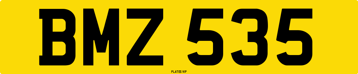 BMZ 535 Number Plate