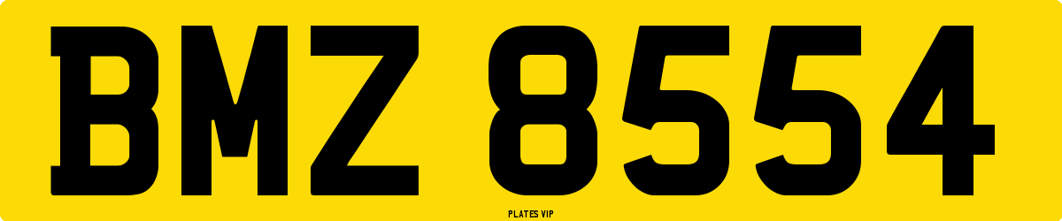 BMZ 8554 Number Plate