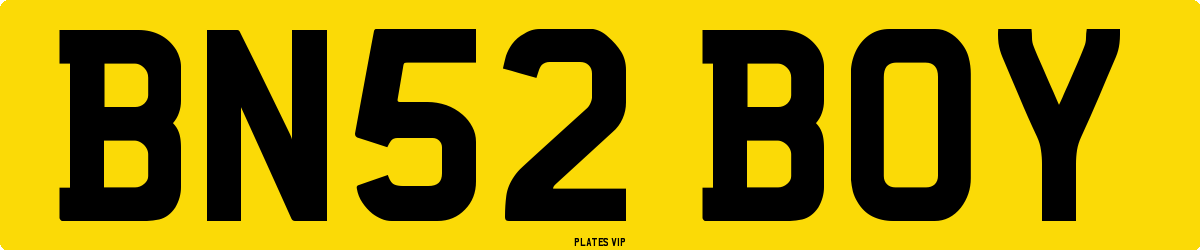 BN52 BOY Number Plate