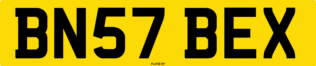 BN57 BEX Number Plate