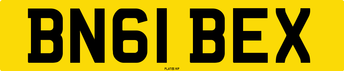 BN61 BEX Number Plate