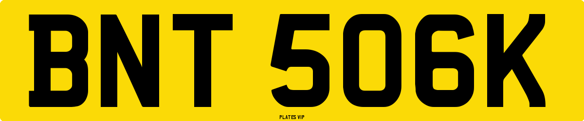 BNT 506K Number Plate