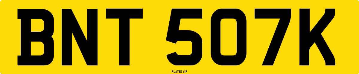 BNT 507K Number Plate
