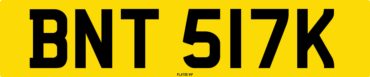 BNT 517K Number Plate
