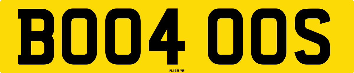 BO04 OOS Number Plate