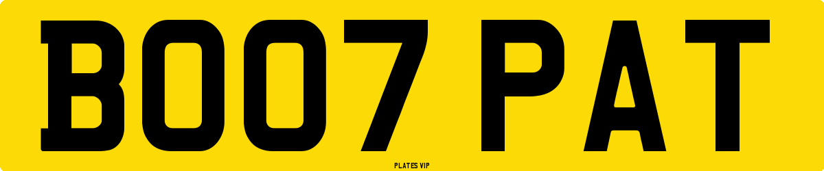 BO07 PAT Number Plate