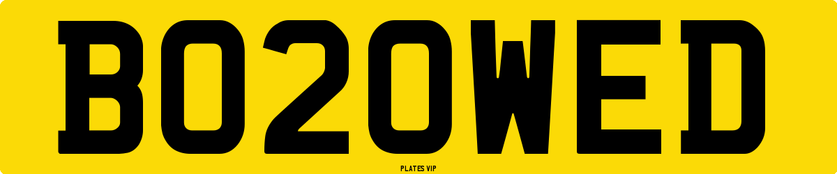 BO20WED Number Plate
